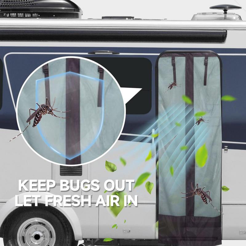 RV Mesh Screen RV Screen Door Privacy Curtain Breathable Campervan Accessories For Sun Protection Outdoor Travel Light Blocking