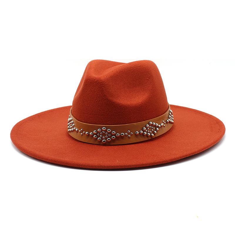 2022 Fedora Hat for Women Retro Wool Felt Jazz Hat 9.5CM Wide Brim Church Wedding Hat Street Fashion Black Dress Cap