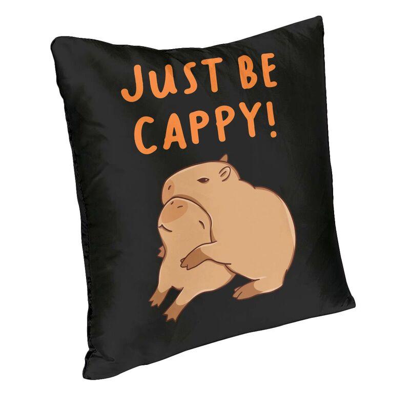 Personalized Just Be Cappy And Hug A Capybara Square Throw Pillow Case Home Decor 3D Two Side Printed Cushion Cover For Sofa