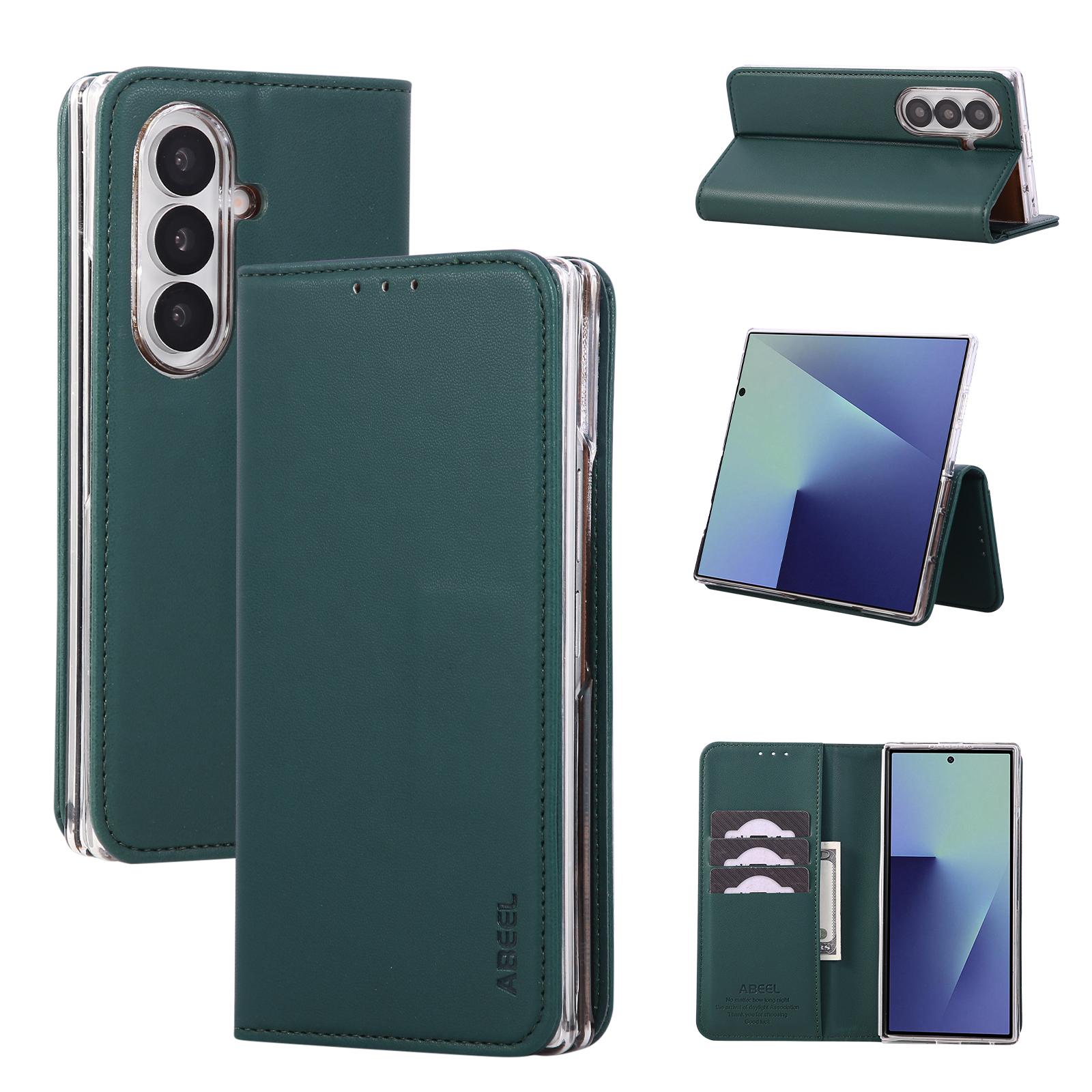 

For Samsung Galaxy Z Fold7 5G Phone Case RFID Blocking Leather Flip Cover Green