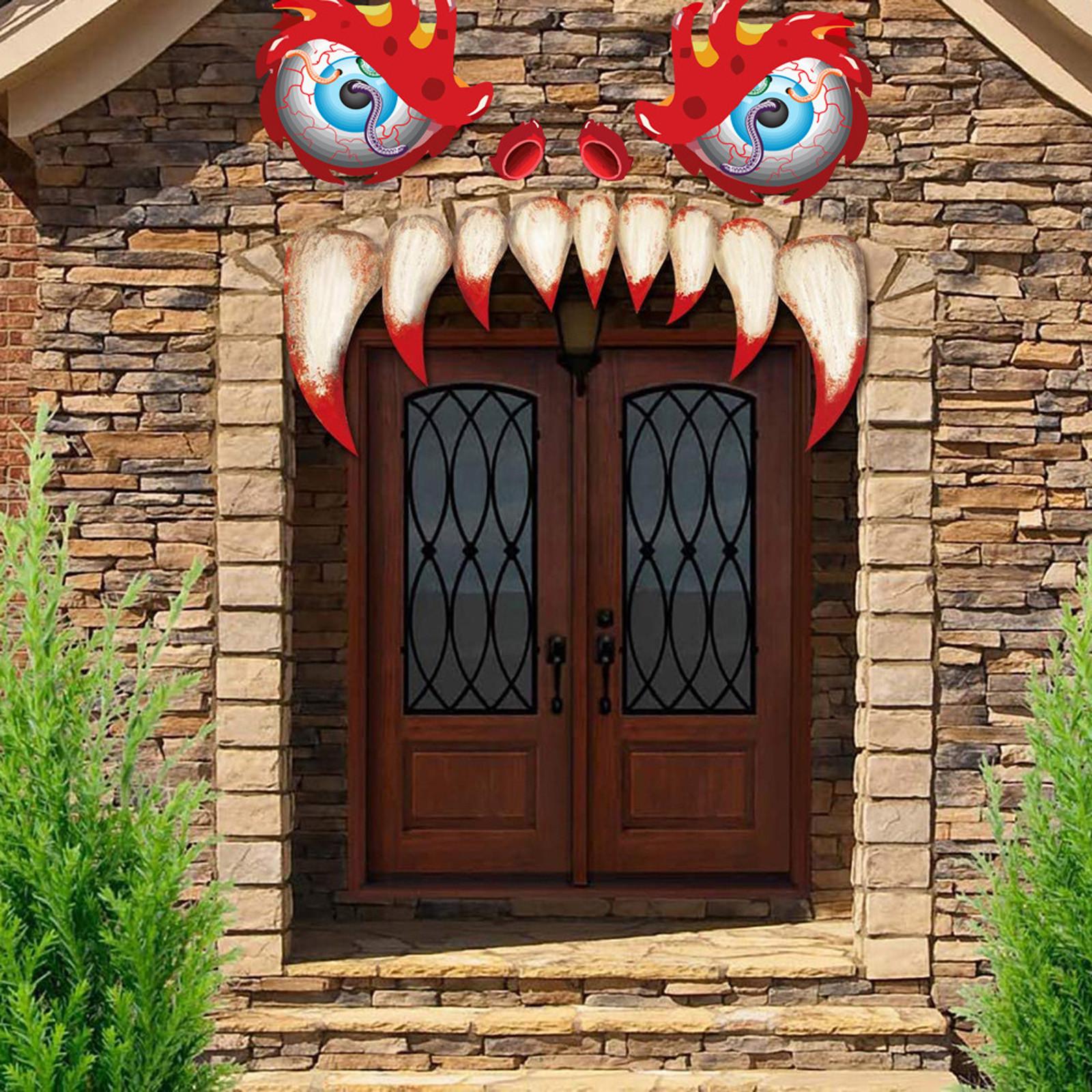 

Хэллоуин монстры лицо наружное украшение с глазами клыки ноздря гаражная дверь арка прихожая автомобильные украшения