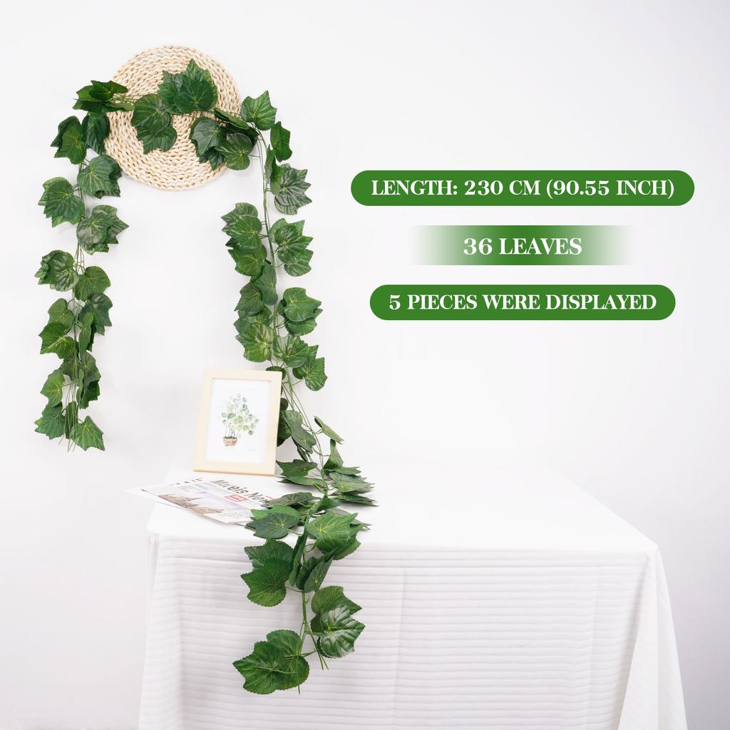230cm Leaf Vine Artificial Hanging Plants Liana Silk Fake Ivy Leaves Party Vines for Home Garland Wall Green Decoration