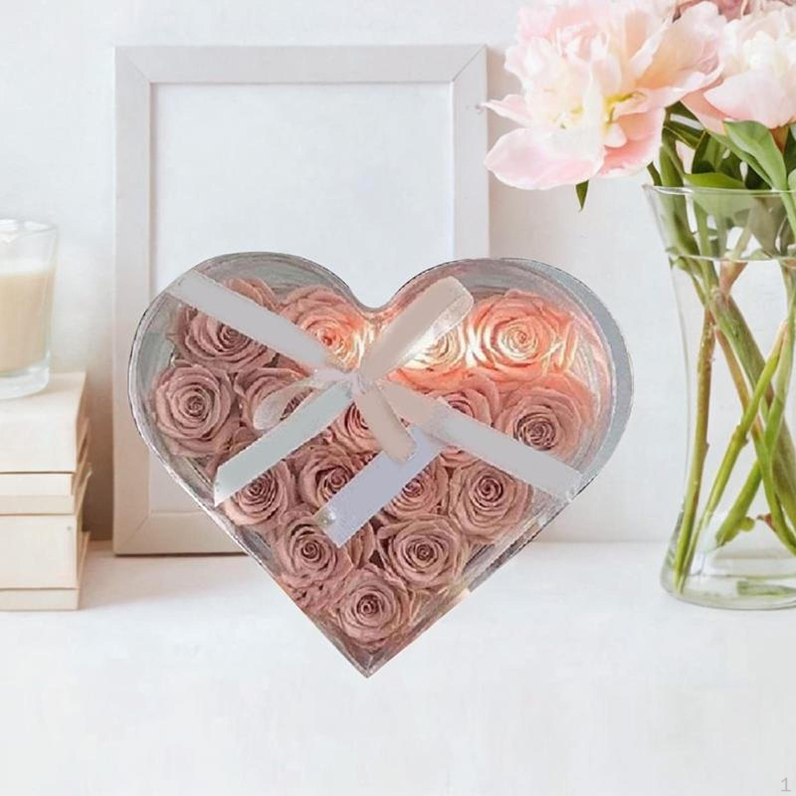 

Box of Flowers Polyvalent Floral Case in The Shape A Heart Acrylic Container CONTAIRS S