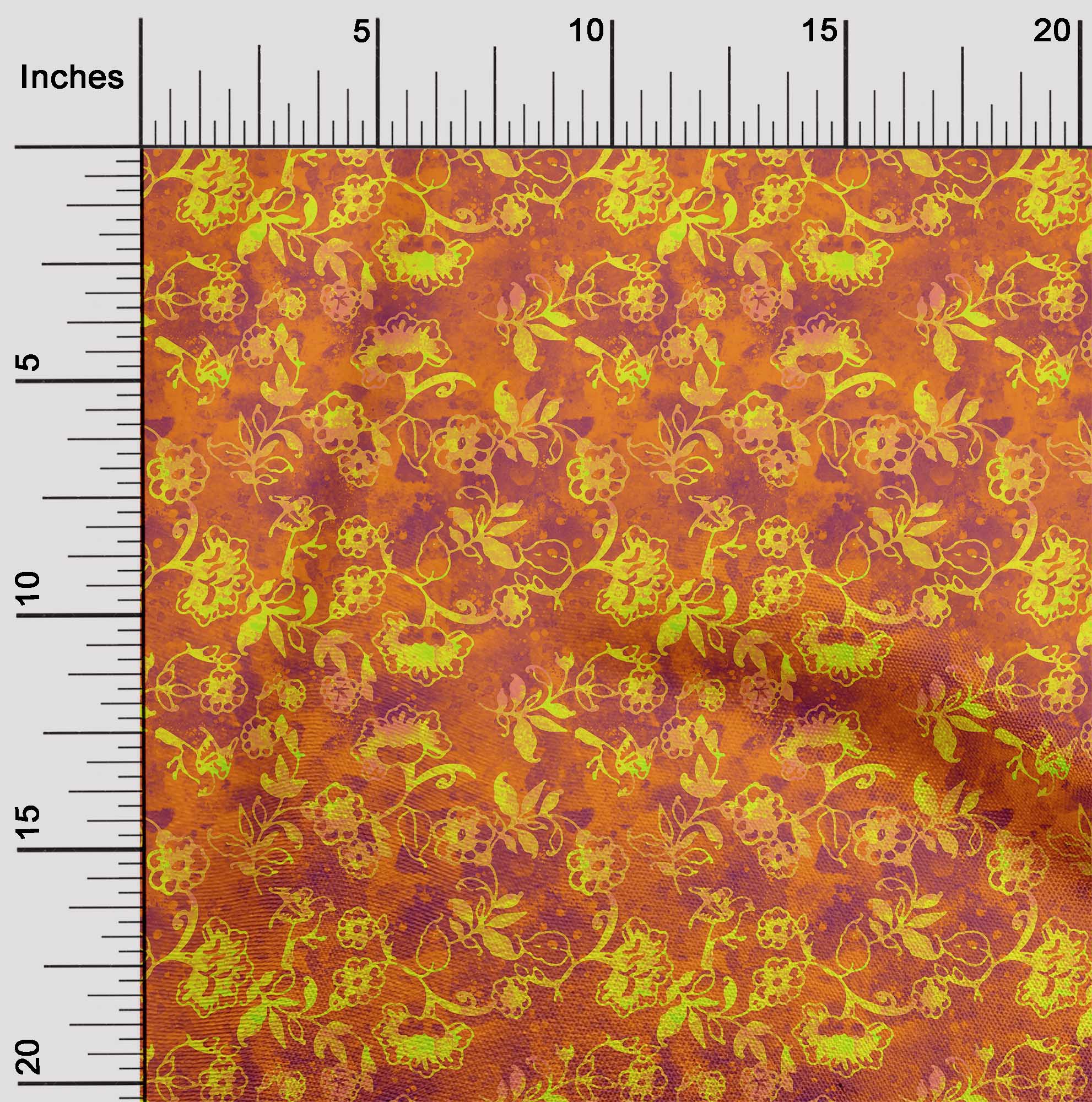 

oneOone Бавовняна гнучка коричнева тканина Батик Швейний матеріал Тканина з принтом у дворі 40 дюймів 42 Inch Wide - Viscose Chiffon помаранчевий