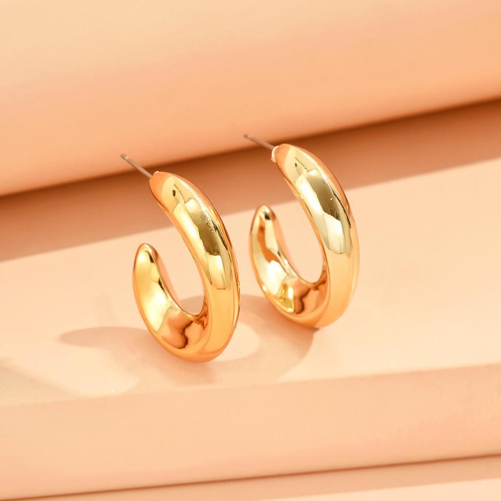 Exquisite High-End Metal Hoop and Stud Earrings with Niche Design