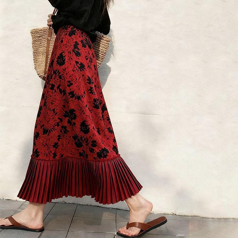 Half Skirt Women Cotton Casual Versatile Elastic Vintage Literary Classic Skirt Loose Comfortable Plaid Skirt
