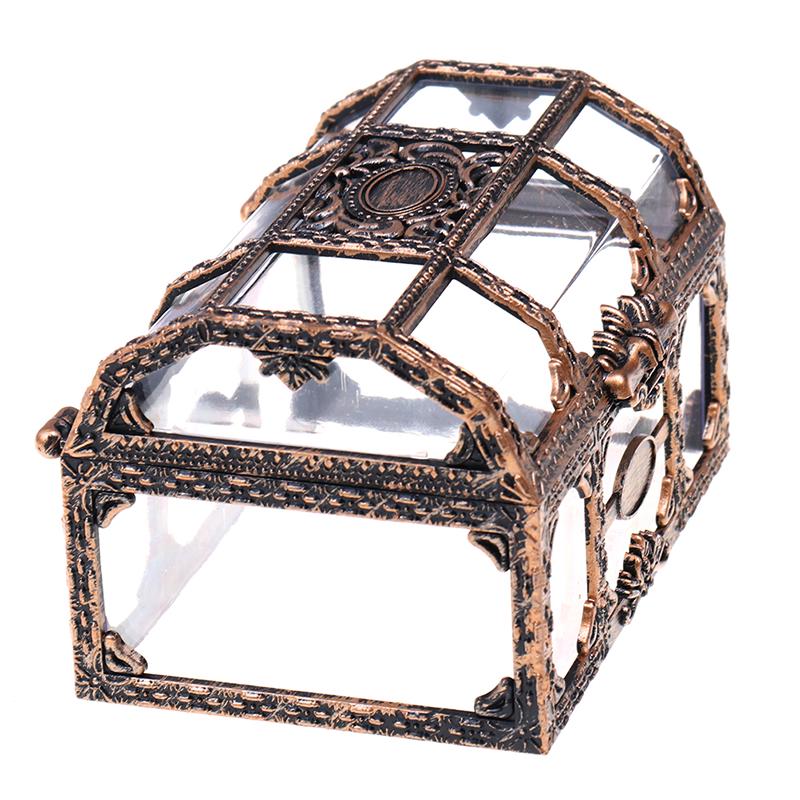 Caja de Gemas Transparente Creativa Pirata Caja de Plástico Accesorios de Decoración de Escena Pirata Caja de Almacenamiento Transparente