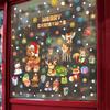 New Christmas Holiday Party Decoration Home Wall Sticker Self-adhesive Snowflake Cartoon Animal Children's Room Window