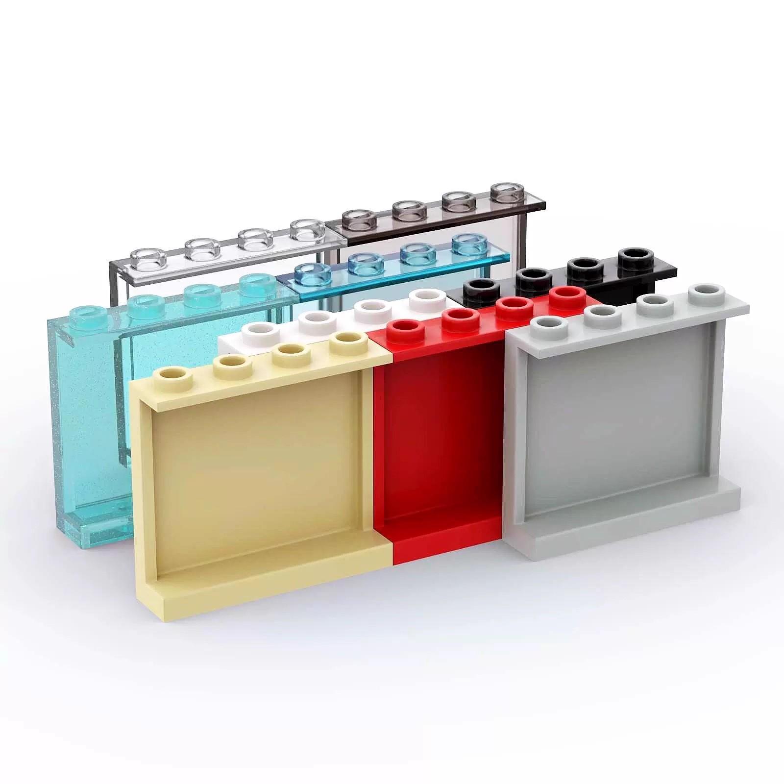 Interesting Toys And Dolls Unisex Kids Transparent 10Pcs 60581 4215 Thin Bricks 1X4x3 Panel Building Block Moc Color Accessories Compatible With Brick Diy Children's Toy