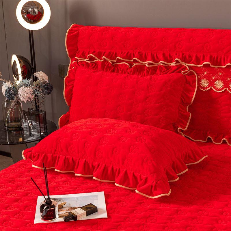 Thick Milk Velvet and Cotton Pillowcase Set Paired with Thick Velvet and Quick Heating Cotton Pillowcase for Warmth