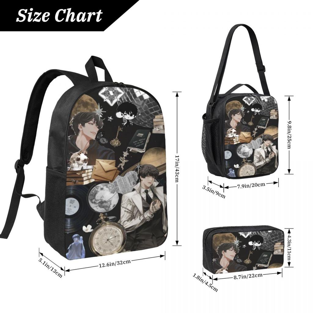 3Pcs Novel Omniscient Reader Viewpoint School Bags Set for Boy Girl Pencil Boxes Backpack Sets with Lunch Box