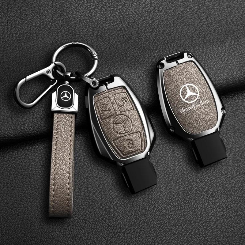 C200 E300 2026 Heiße Leder Auto Schlüsselanhänger Hülle Halter Schutz für Mercedes Benz A B C E Klasse GLS GLA GLK GLC CLS CLA AMG W204