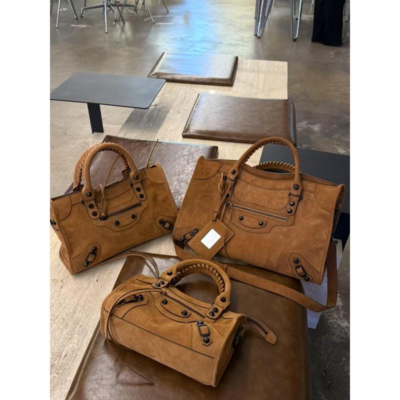 Womens Suede Leather Motorcycle Bag With