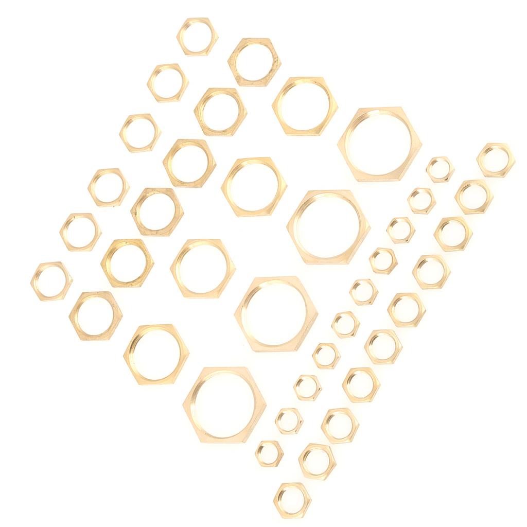 40pcs G18 G14 G38 G12 G34 G1 Thread Pipe Fitting Brass Hex Lock Nuts Thin Nut