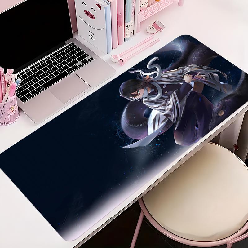 Mauspad Büro-PC-Zubehör Tastaturmatte Anime-Muster Rutschfeste Gummi-Mausmatte Ddemon Slayer Obanai Iguro Gamer Schreibtischmatte