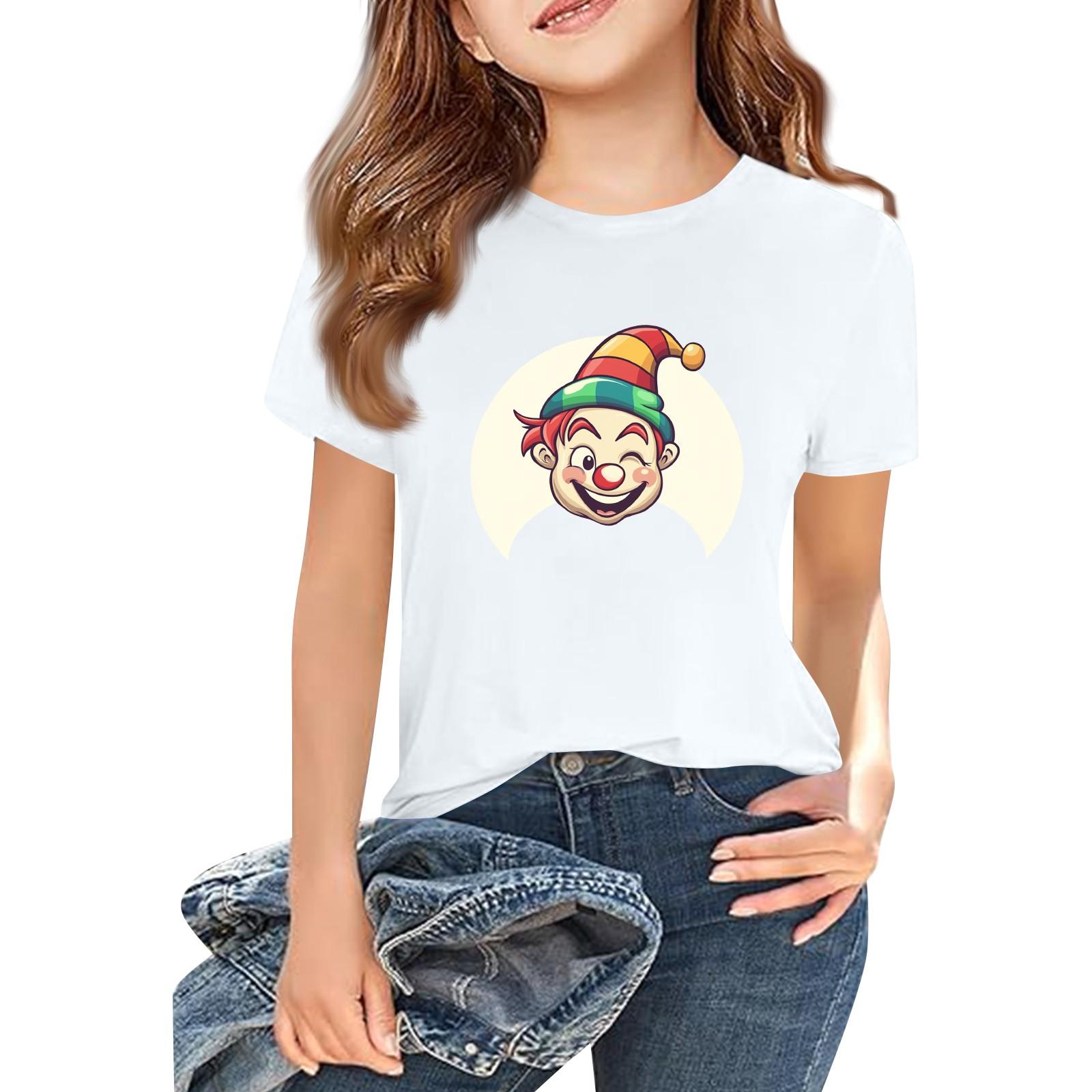 

Детская модная повседневная футболка с коротким рукавом и круглым вырезом с принтом 160 белый