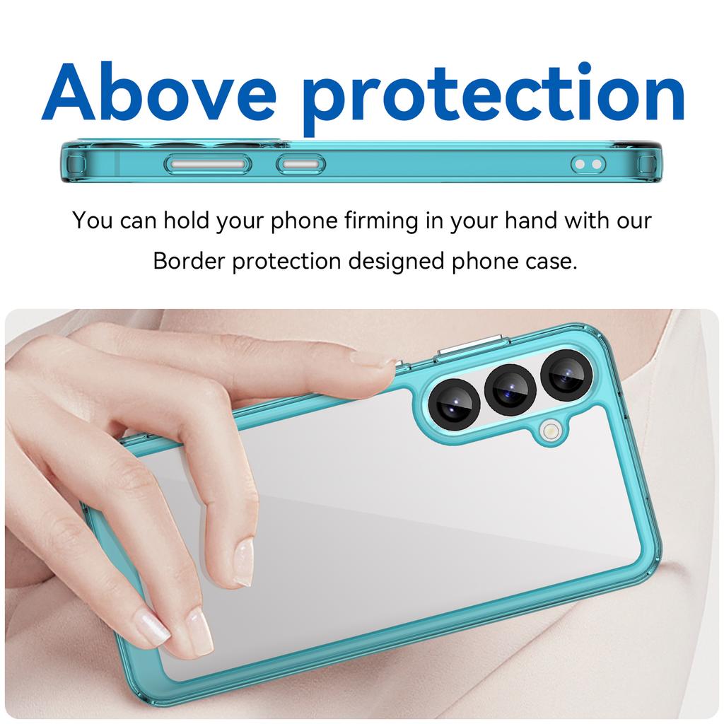 For Samsung Galaxy S25 Phone Case WANLONFENG XC Series TPU Acrylic Cover with Tempered Glass (Big Lens Hole)