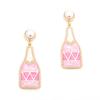 Creative Fashion Alloy Wine Bottle Earrings, Enamel Diamond-set Pearl Style, Personalized Temperament Light Luxury Earrings