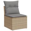 Vidaxl 8-Cz. Gartenmöbel-Set mit Kissen, Beige, Polyrattan