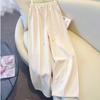 Women’s Red Wide-Leg Spring 2026 Casual Sport Pants – Loose, Lazy, and Trendy Hot Style