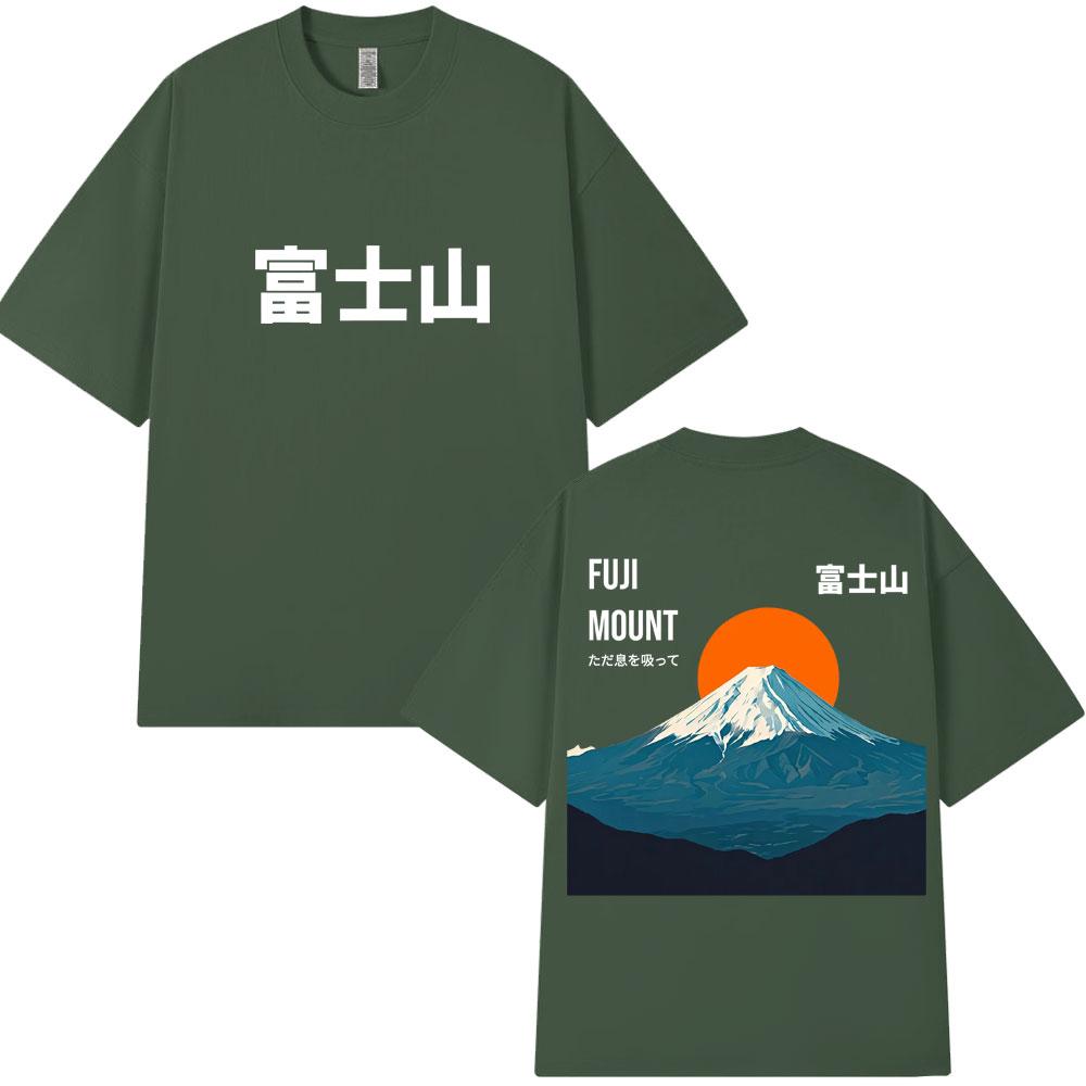 

Japanese Style Tokyo Fuji Mount Graphic T Shirt Unisex Women Fashion Vintage Short Sleeve Loose Cotton Casual Tshirts Streetwear 4XL