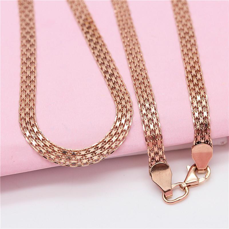 Fashion Necklace Bracelet Rose Gold Color Italian Craft Handmade Necklace For Women And Man Chain