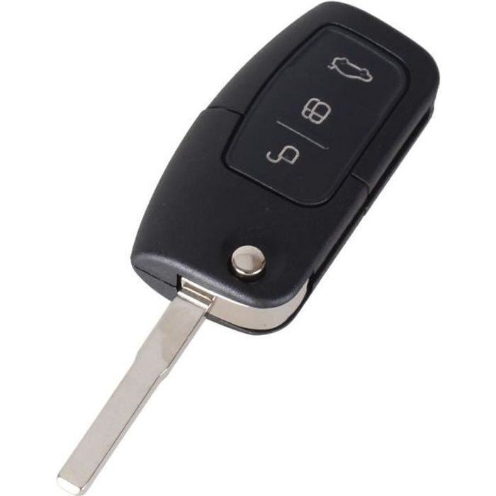 Schlüsselhülle für Ford Fiesta Focus Mondeo Smax Cmax Kuga - Klappschlüssel Fernbedienung 3 Tasten Flaches Schlüsselblatt Phonillico®