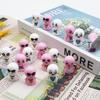 Plastic Cartoon Tumbler Blind Box Toy - Pink & White Rotating Stunt Figurine (45MM)