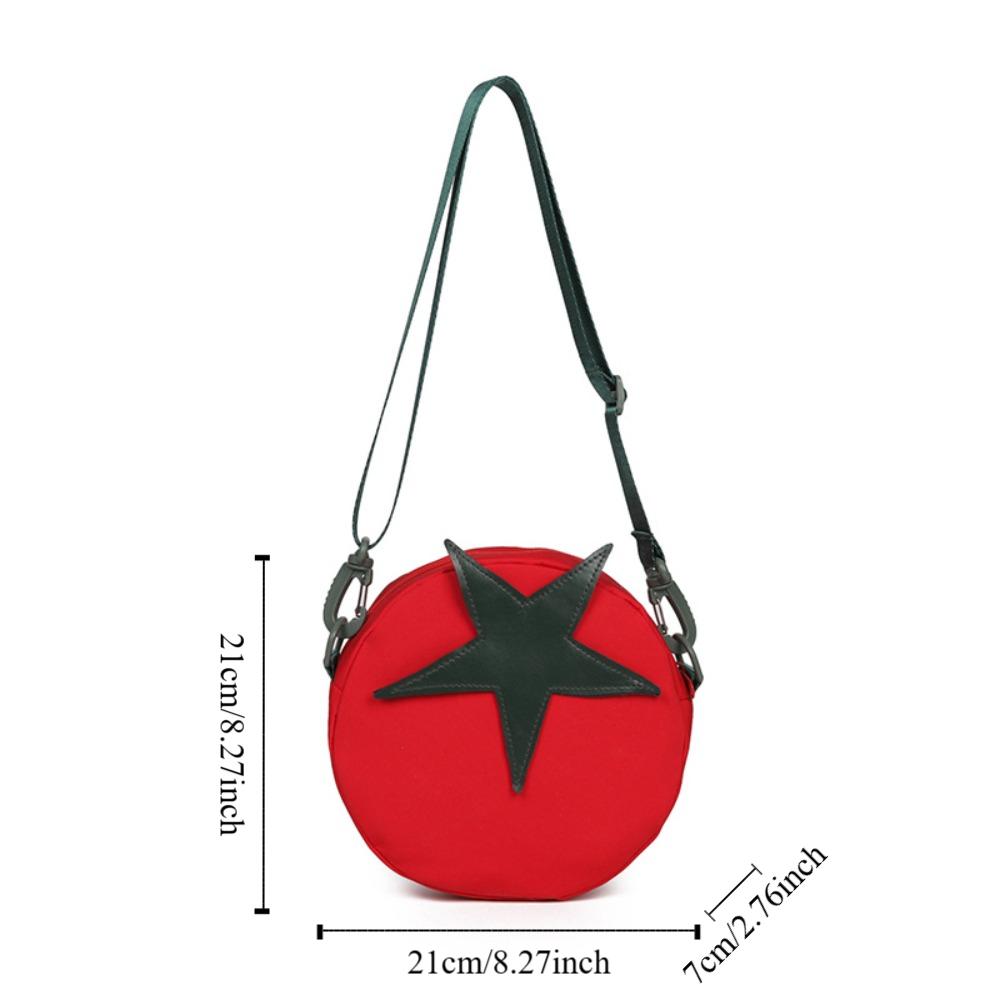 Harajuku Tomato Shape Crossbody Bag Message Bag Mobile Phone Pack Funny Shoulder Bag Unisex
