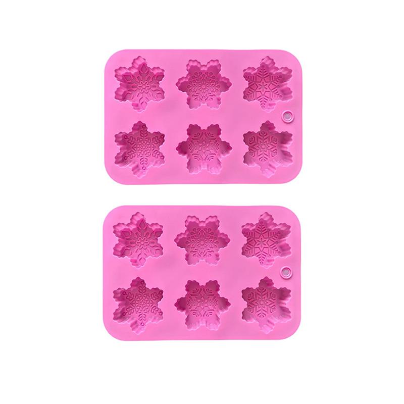 3D Christmas Snowflake Silicone Mold Handmade Soap Aromatherapy Plaster Chocolate Cake Baking Mold Christmas Party Gift