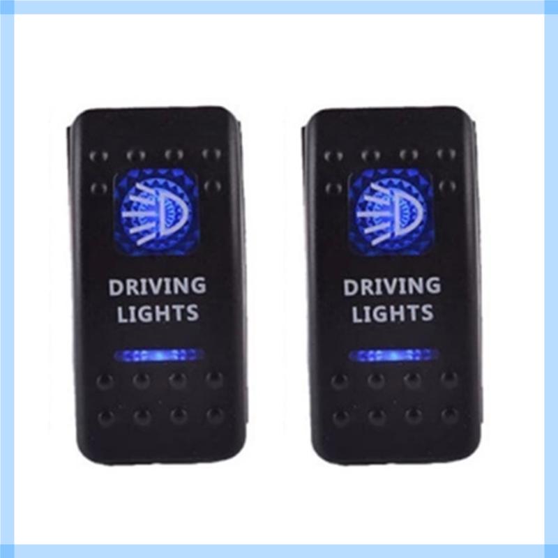 2Pcs LED Light Waterproof Boats Marine Toggle Switches 5 Pins 2 Position Rocker Toggle Switches for Trucks Motorcycle