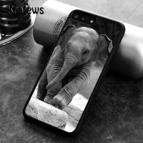 Krajews Baby Elephant Animal Rubber Phone Case For iPhone 17 Air 16 16e 15 14 11 12 13 Pro MAX Plus Cover Coque