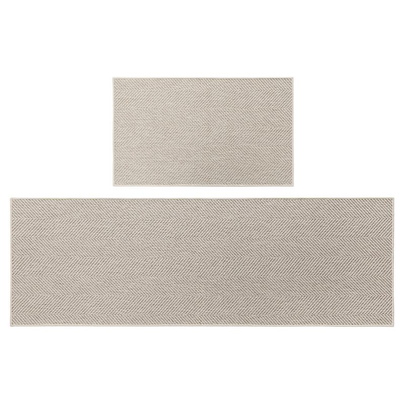 Non-Slip Waterproof Kitchen Floor Mat with Oil & Water Absorption, Stain Resistant, Long Strip Design