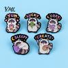 Bags Metal Pins Cartoon Raccoon Brooch Pin, Animal Decorative Enamel Badge, Alloy Scarves Lapel Pin for Jackets Backpacks Hats
