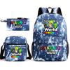 New rhythm box game merchandise primary school bag sprunki cartoon starry sky backpack 3-piece set D