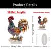 Acrylic Rooster Ornament Creative Miniatures Figurine Sculpture Animal Statue Ornament  Living Room