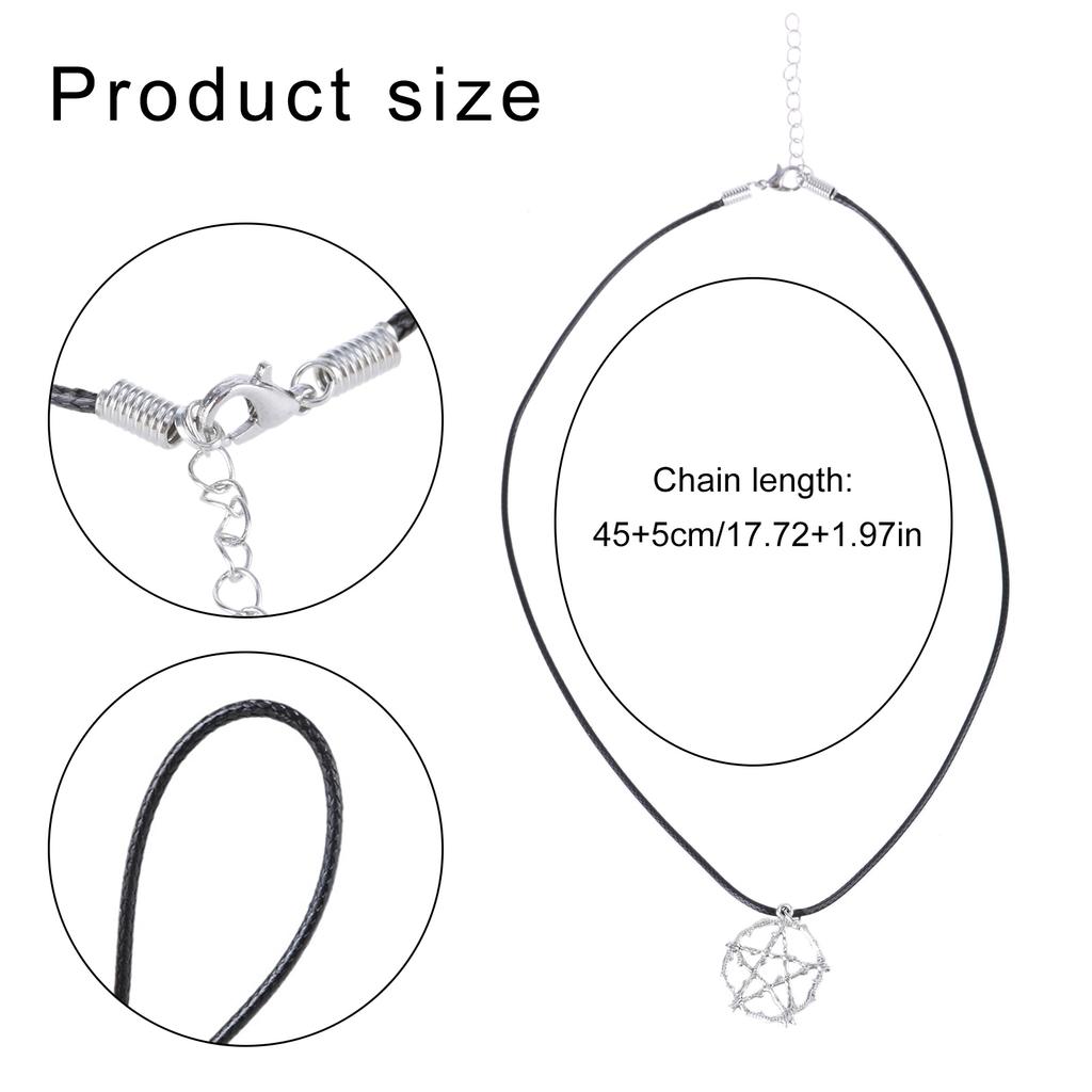 Pentagrams/Star and Moon/Wing Pendant Necklace Adjustable Chain Choker Fashionable Neckchain Jewelry for Women Girls