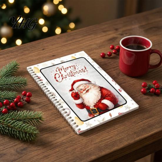 Christmas Gift Card Holders Spiral Bound Book, Vibrant Festive Design Keepsake Booklet, Winter Celebration Cards Compact Decorative Present Holder for
