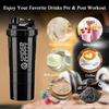Shaker Sportowy Bottle For Supplements Black Shaker With Sieve 500Ml For Protein
