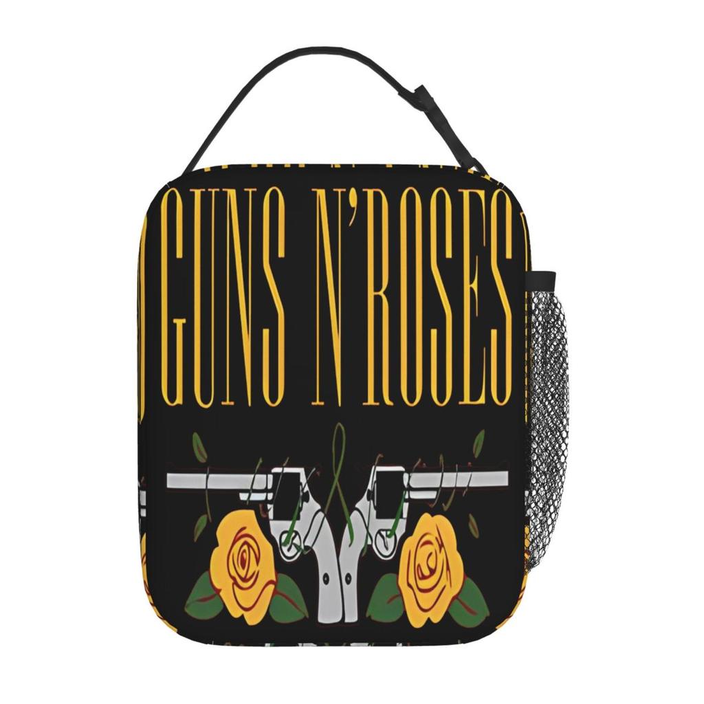 Guns N Roses Band Lunch Bag Retro Lunch Box School Portable Thermal Lunch Bags Graphic Cooler Bag