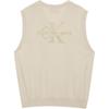 Calvin Klein Letter Embroidery Solid Color Comfortable Knit Sweater Men Sweater Beige J324408-PED