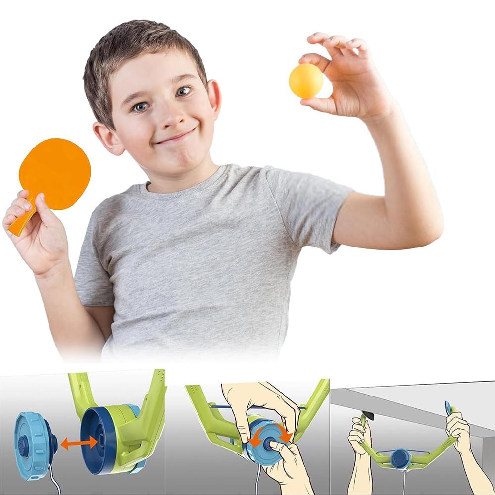 Adjustable Hanging Table Tennis Trainer Portable Set with Racket and Balls