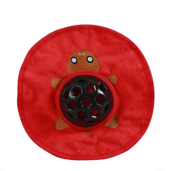 Pet Squeaky Flying Disc Dog Treat Dispenser Puppy Teething Crinkle Toy Interactive Fetch Toy for Dog Training Entertainment