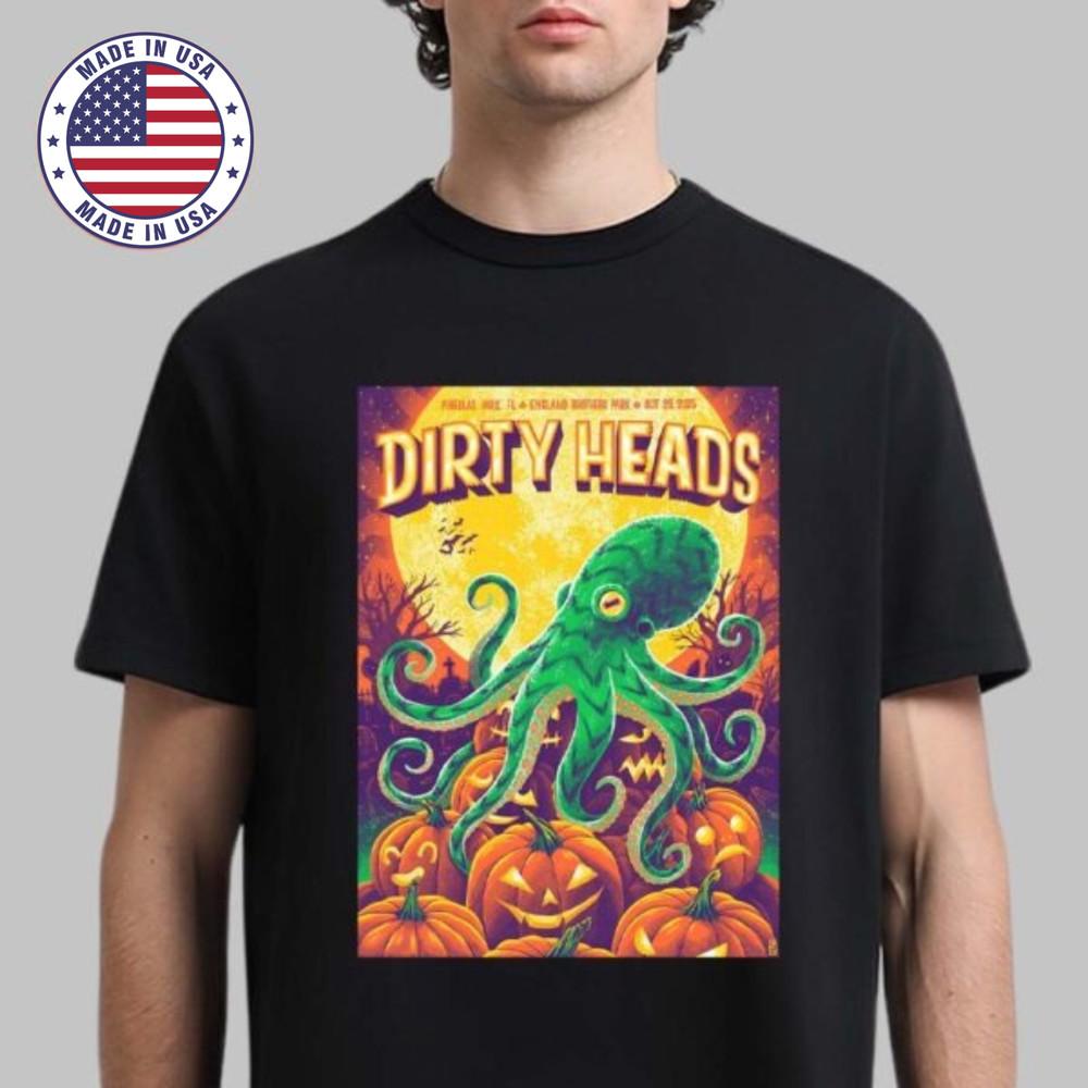 Dirty Heads Pinellas Park FL 2025 Halloween Octopus Pumpkins Art TShirt Unisex T-Shirt L