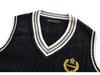 British Style Embroidered Crown V-Neck School Sweater Vest