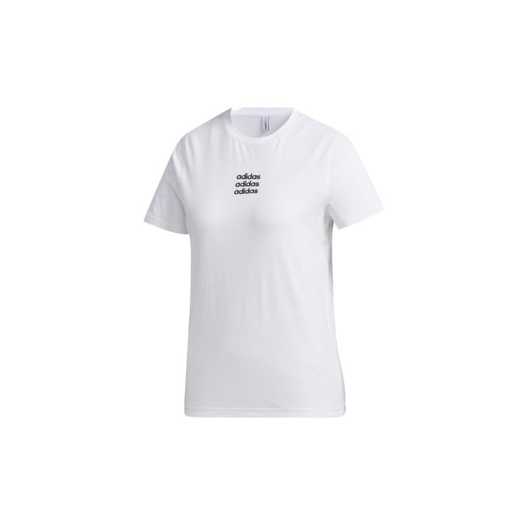 (WMNS) adidas neo Casual Sports Round Neck Short Sleeve White Women s GJ7927 L