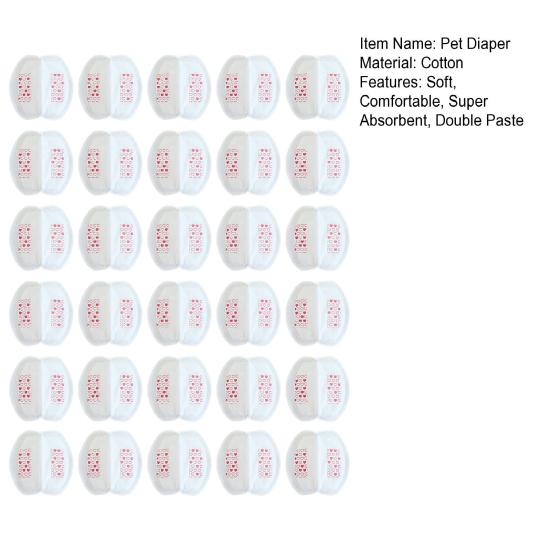Yousheng 30Pcs/Box Dog Diaper Liner Super Absorbent Anti-harassment Pet Dog Disposable Menstrual Diaper Pad Pet Supplies