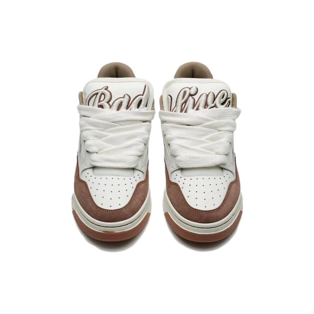 Li Ning Rookie Dual City Collaboration Special Edition Fashion Comfortable Durable Non-Slip Low-Top Skate Shoes Men Skate Shoes White Brown ABCS115-5