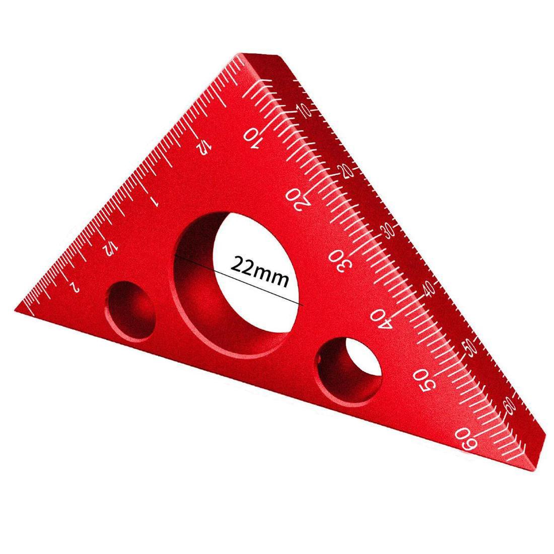 

Right Angle Triangle Ruler Aluminum Alloy DIY Pocket Ruler Height Measuring Gauging Woodworking Construction Engineers Gauges красный