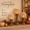 Cutout Face Pumpkin Tealight Candle Holder Scalloped Top Tealight Candle Holder  Thanksgiving Decor